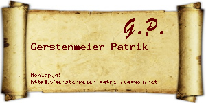 Gerstenmeier Patrik névjegykártya